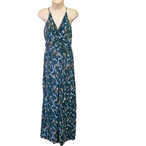 Astr Blue Floral Halter Jumpsuit